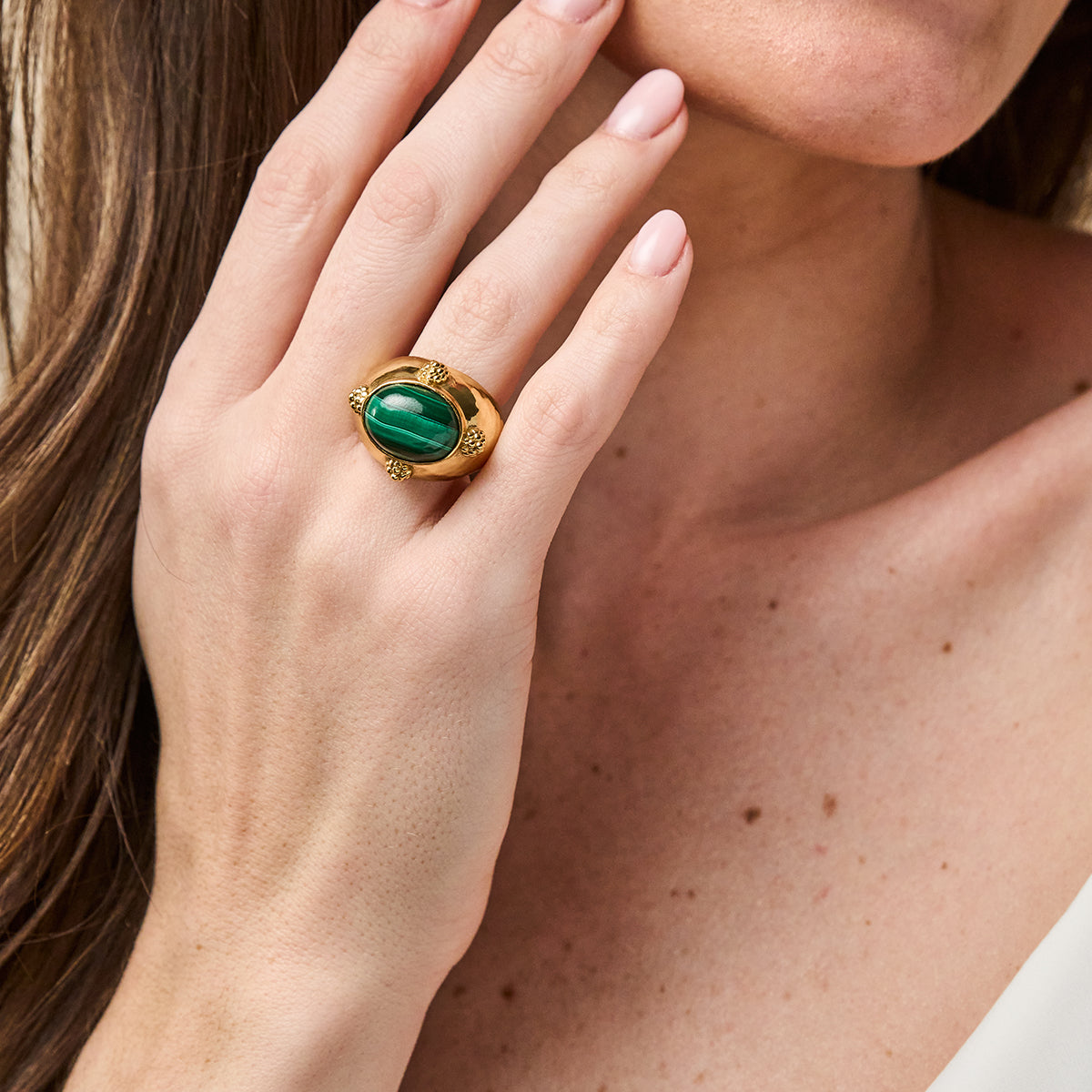 Cleopatra Oval Ring - Malachite - Image 5