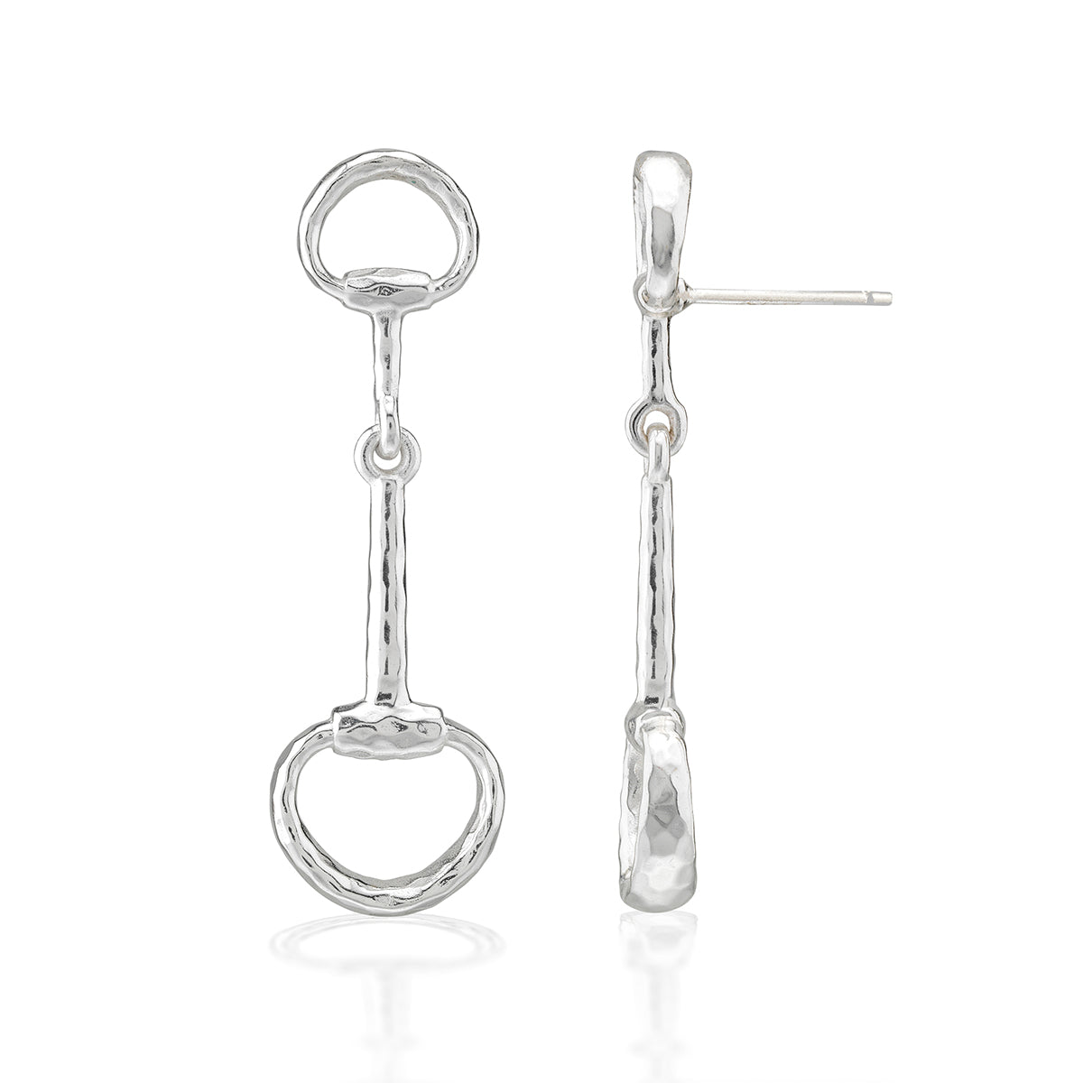 Equestrian Snaffle Bit Earrings - Silver - Image 3