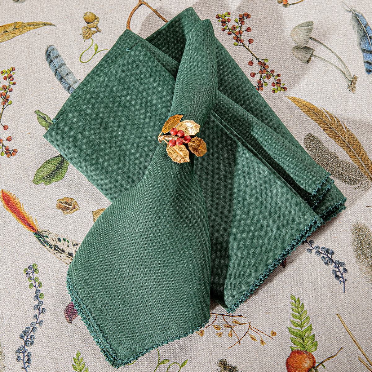 Berry Scallop Napkin Set/4 - Evergreen - Image 6
