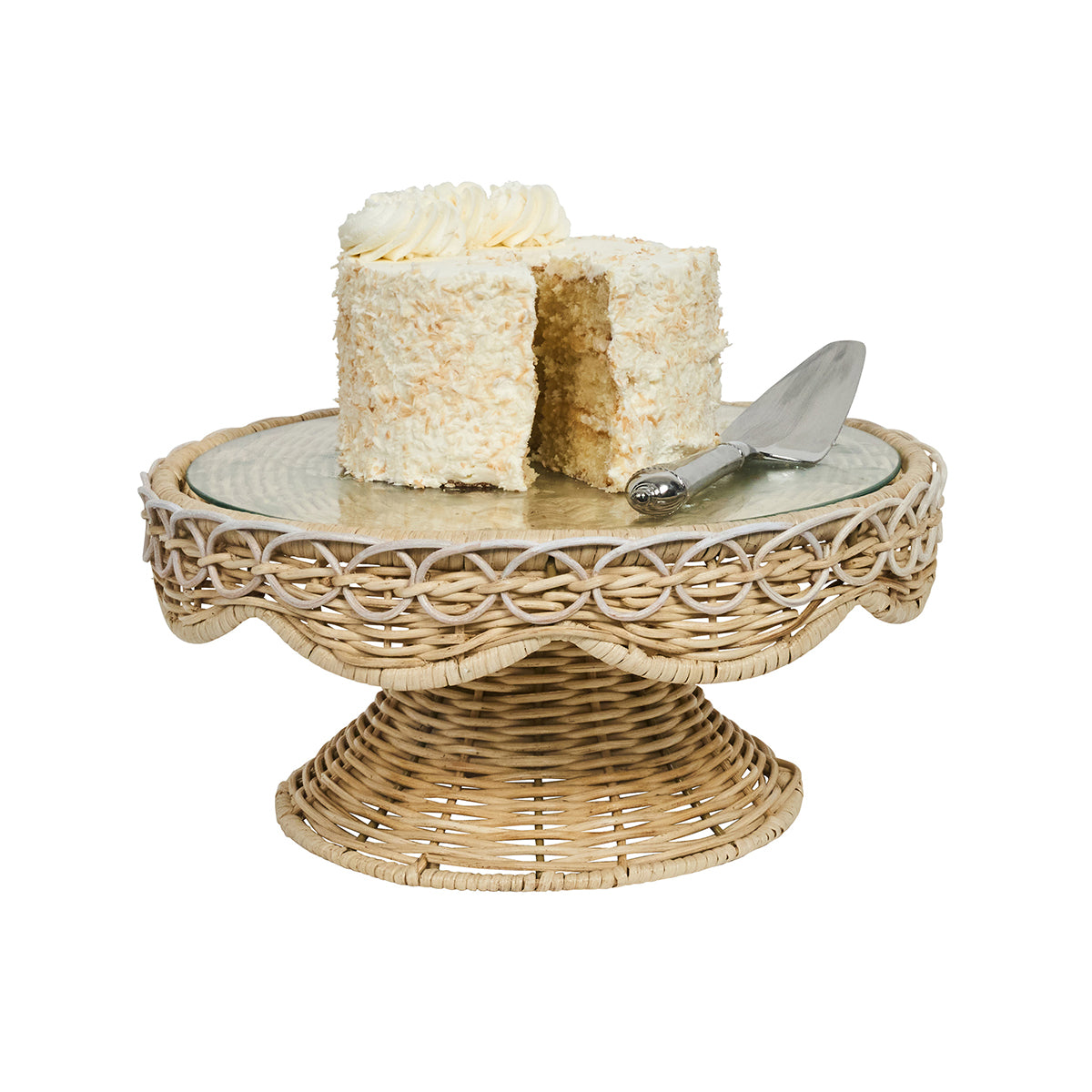 Provence Rattan Cake Stand - Whitewash - Image 3