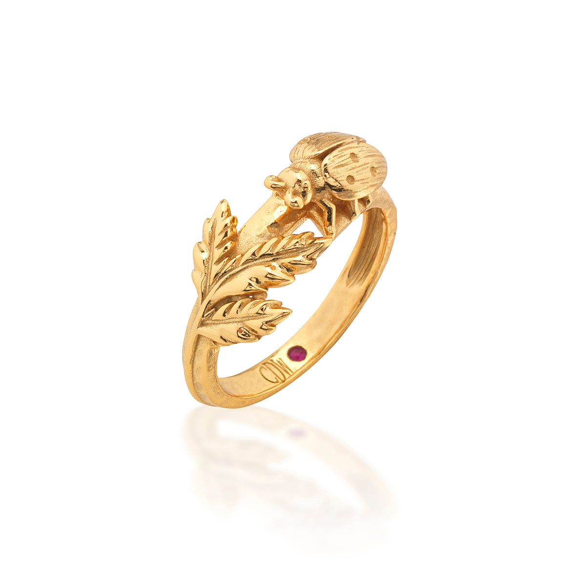 Meadow Walk Ladybug Ring - Gold