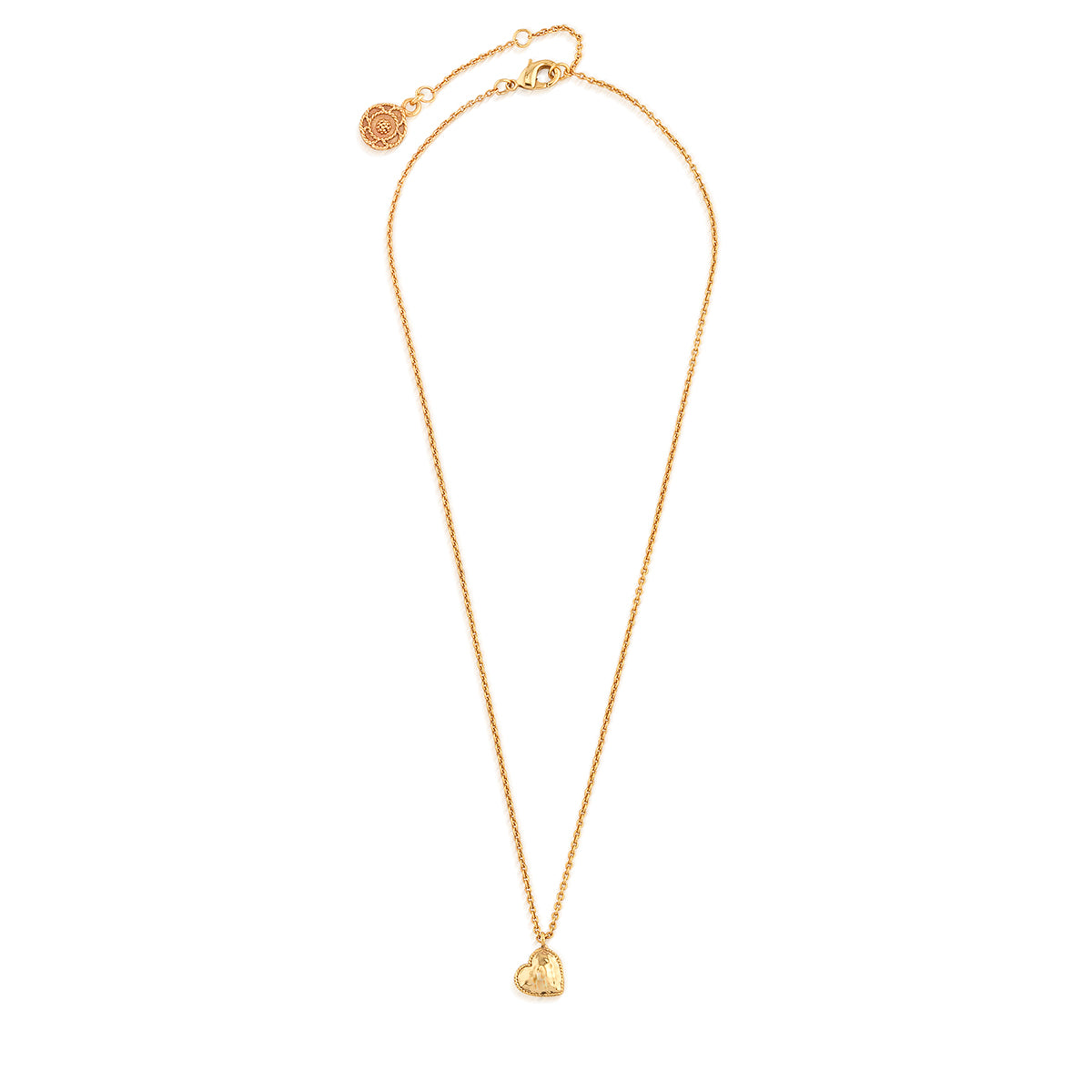 Love Heart Charm Necklace. 16+2 - Gold - Image 3