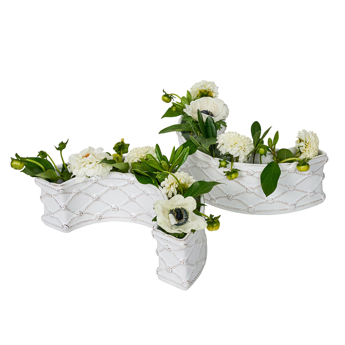 Berry & Thread Petite Parterre Garden Half Circle Vase Set/2 - Whitewash - Image 3