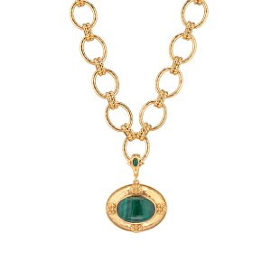 Cleopatra Removeable Pendant Necklace. 16+2 - Malachite
