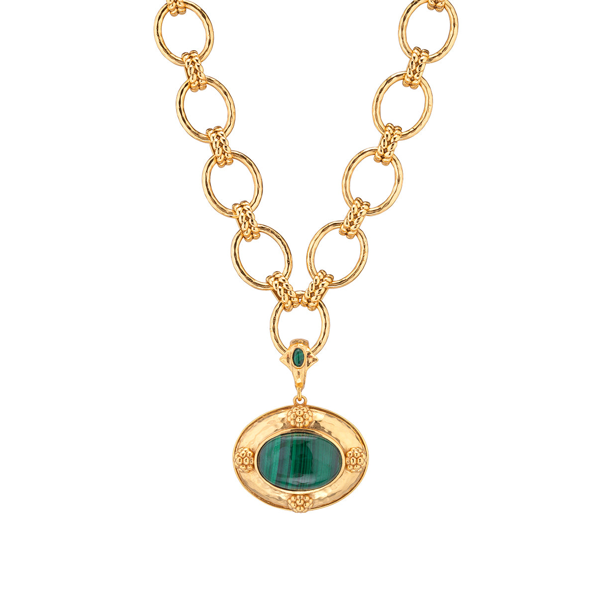 Cleopatra Removeable Pendant Necklace. 16+2 - Malachite