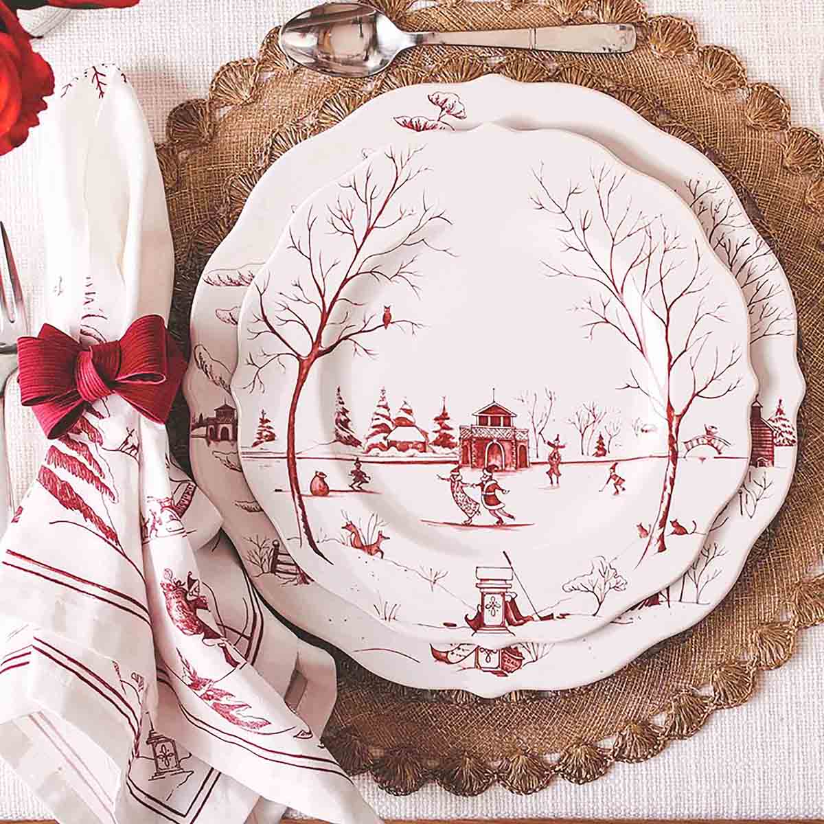 Country Estate Winter Frolic Napkin Set/4 - Ruby - Image 4