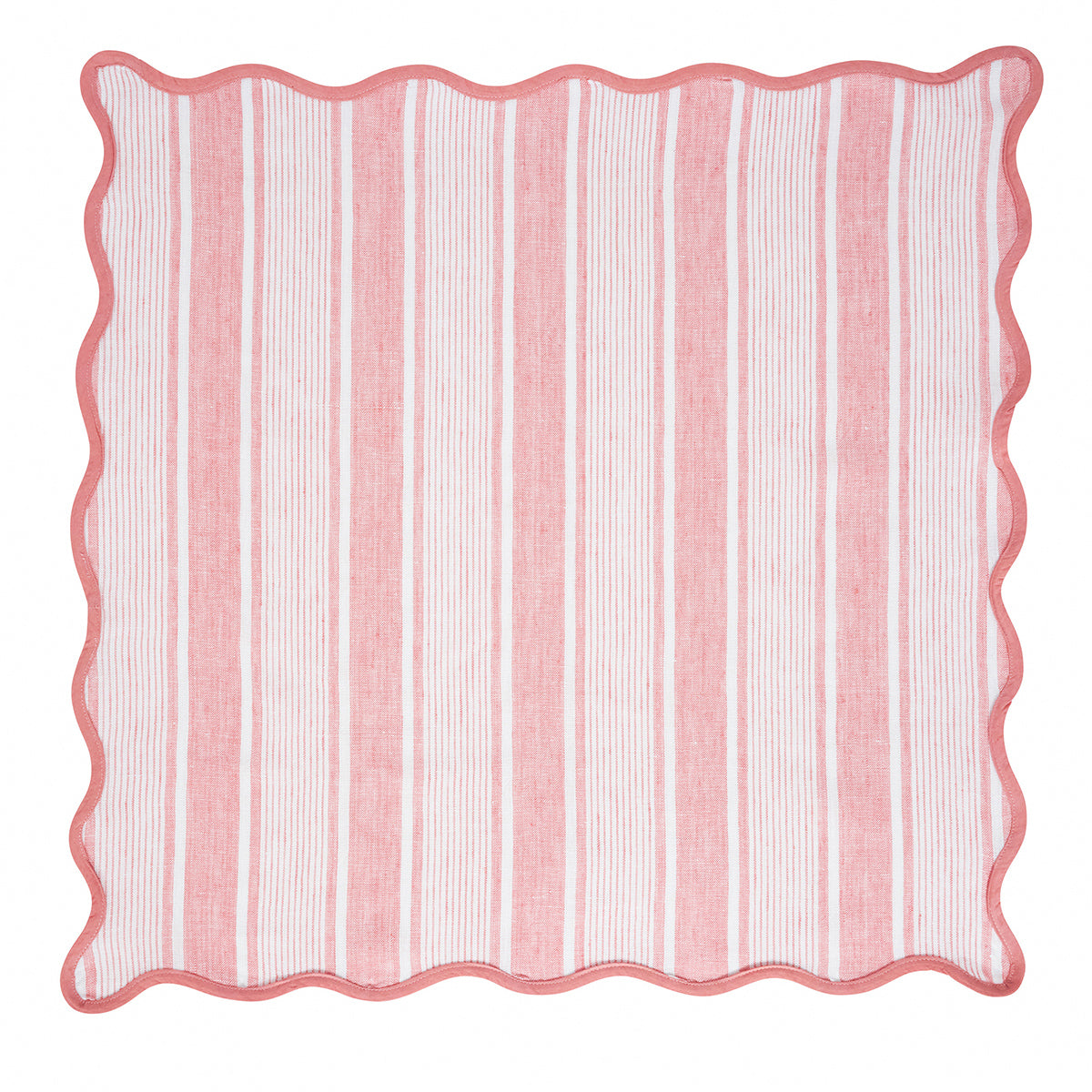 Cabana Stripe Napkin Set/4 - Coral - Image 3