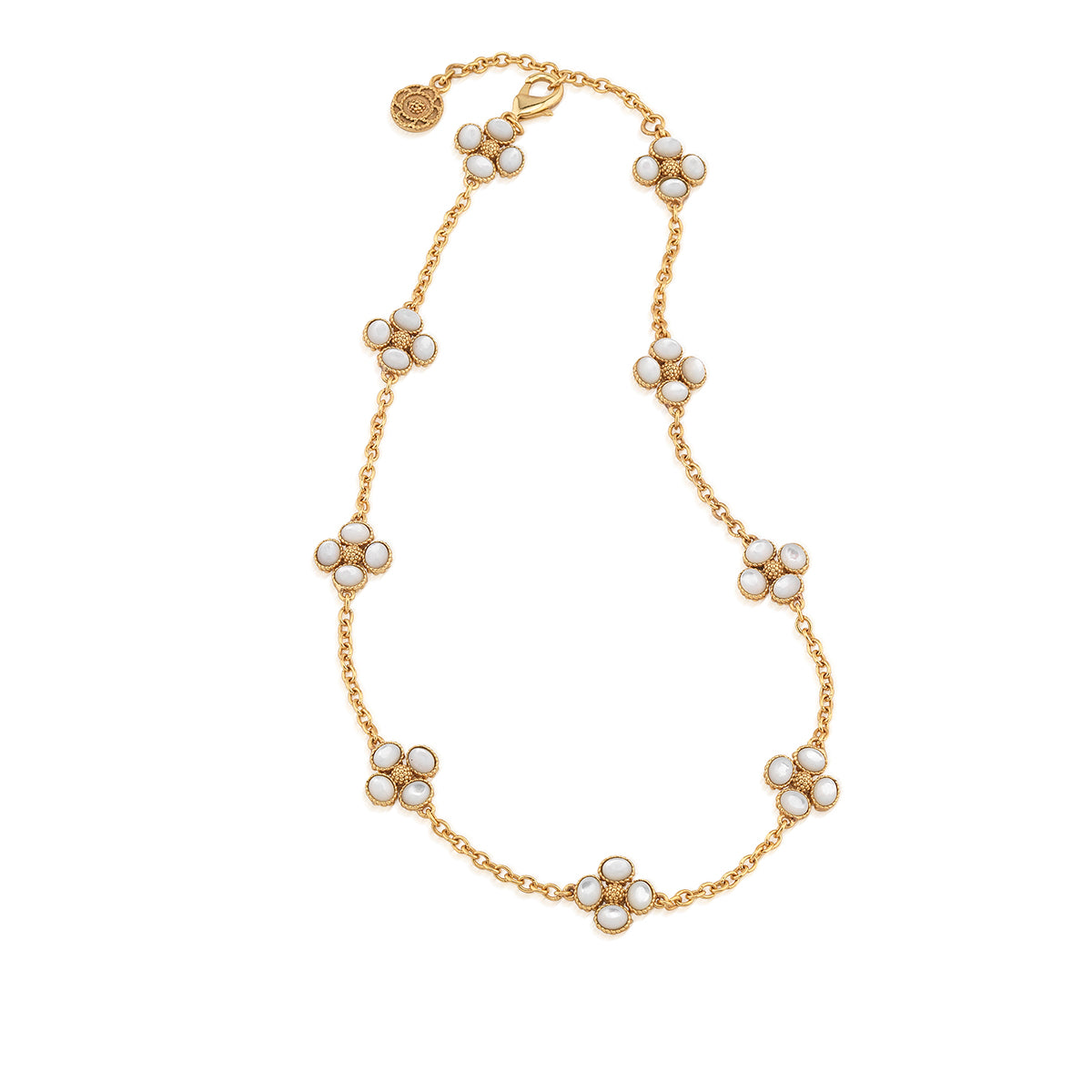 Berry Clover Double Sided Necklace. 16+2 - Pearl White - Image 4