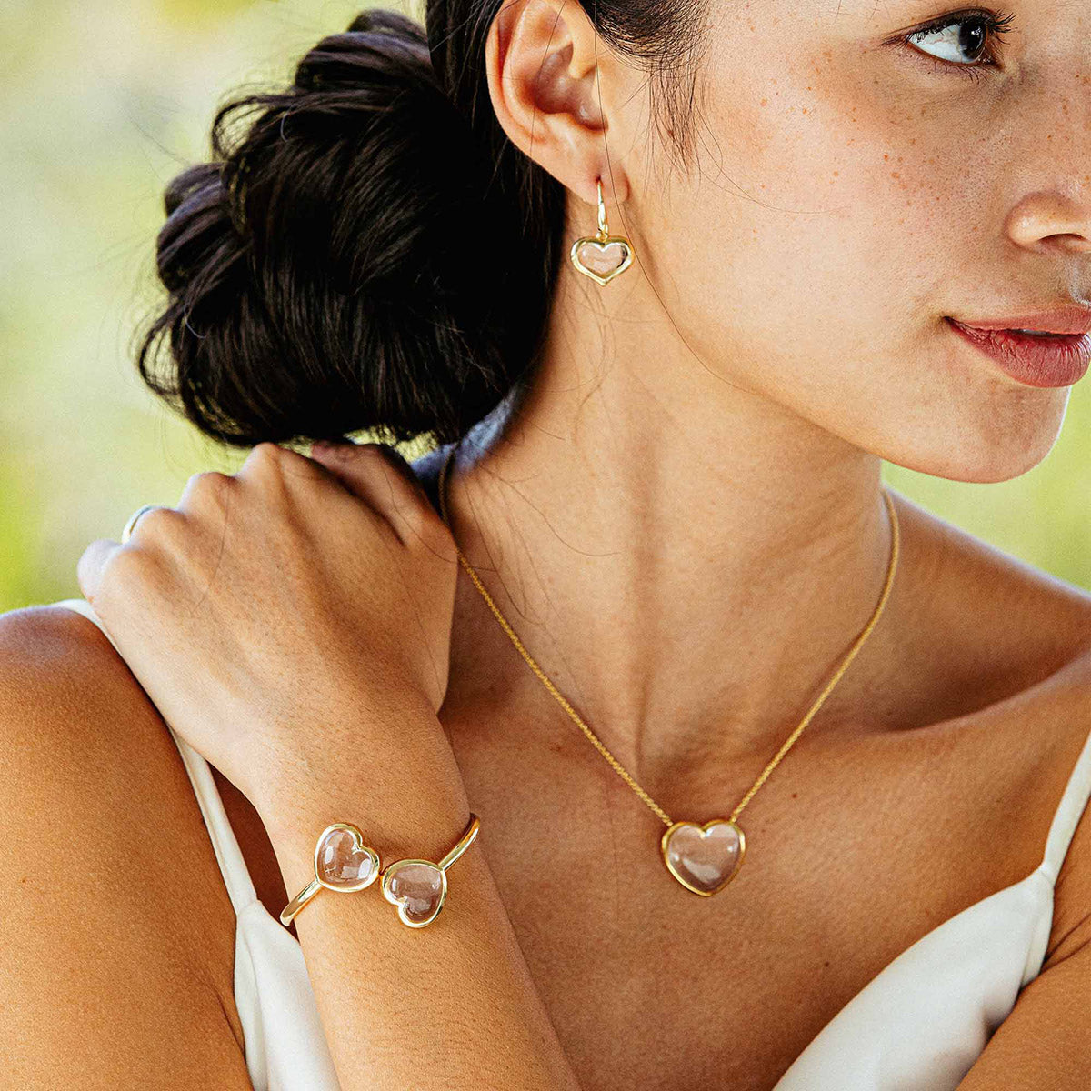 Love Drop Earrings - Clear Quartz - Image 2
