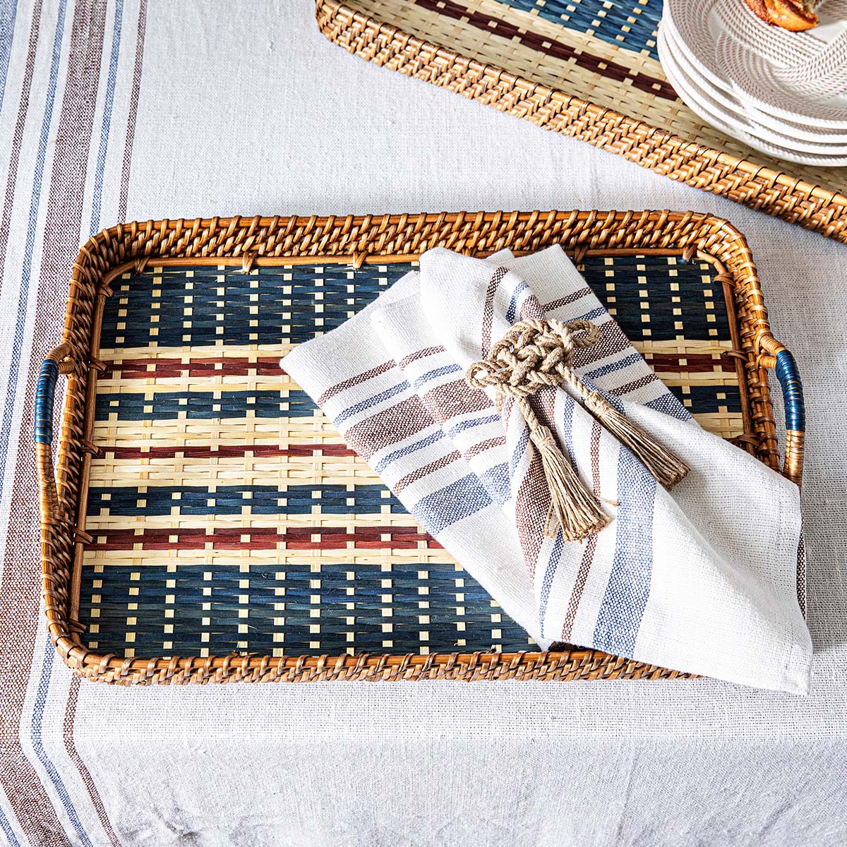 Danish Stripe 18 Tray - Navy - Image 3