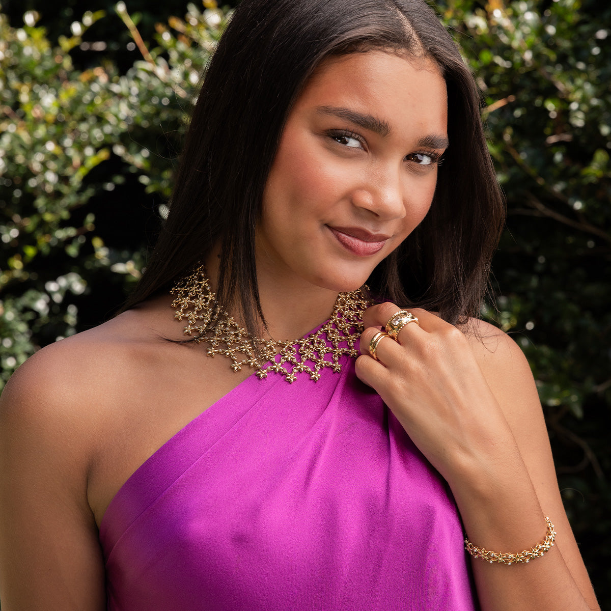 Jasmine Cascade Necklace. 16+2 - Pearl White - Image 5