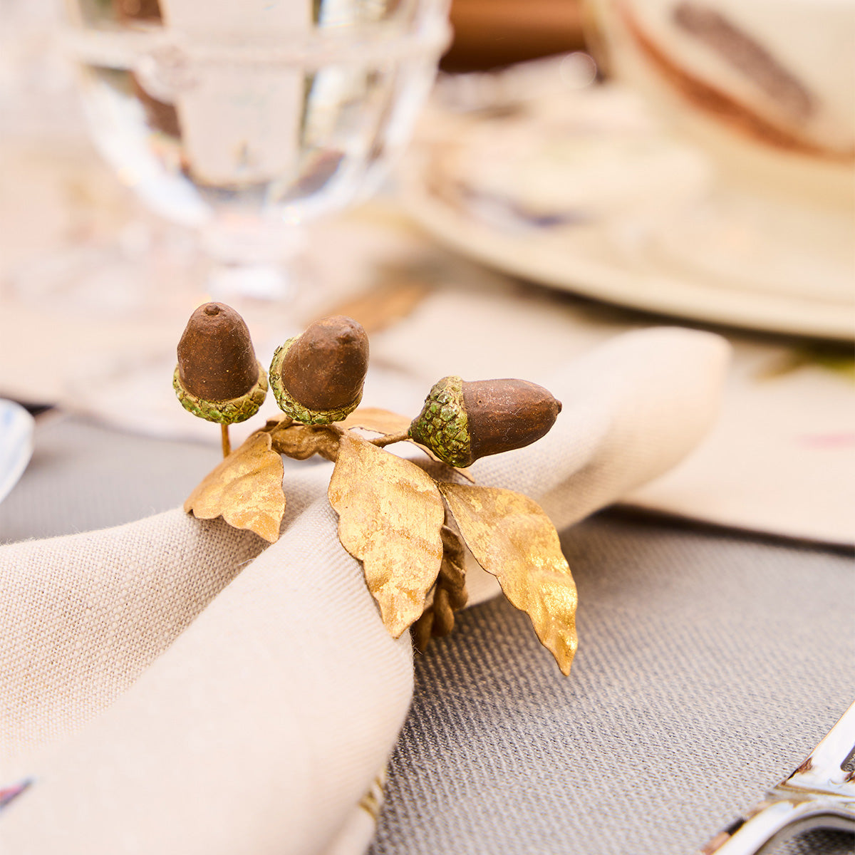 Forest Walk Acorn Napkin Ring Set/4 - Multi - Image 5