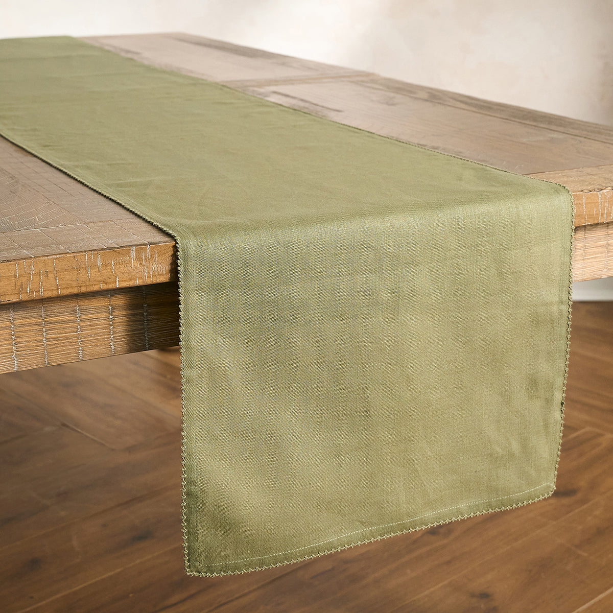 Berry Scallop 18 x 90 Table Runner - Sage - Image 2