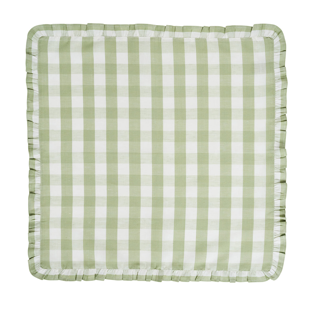 Gingham Ruffle Napkin Set/4 - Seagrass - Image 3