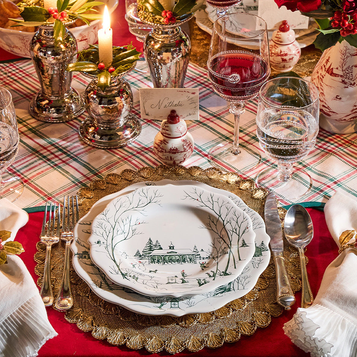 Country Estate Winter Frolic Dinner Plate - Evergreen - Image 4