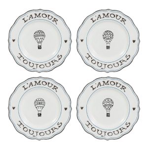 L'Amour Toujours Dessert/Salad Plate Assorted Set/4