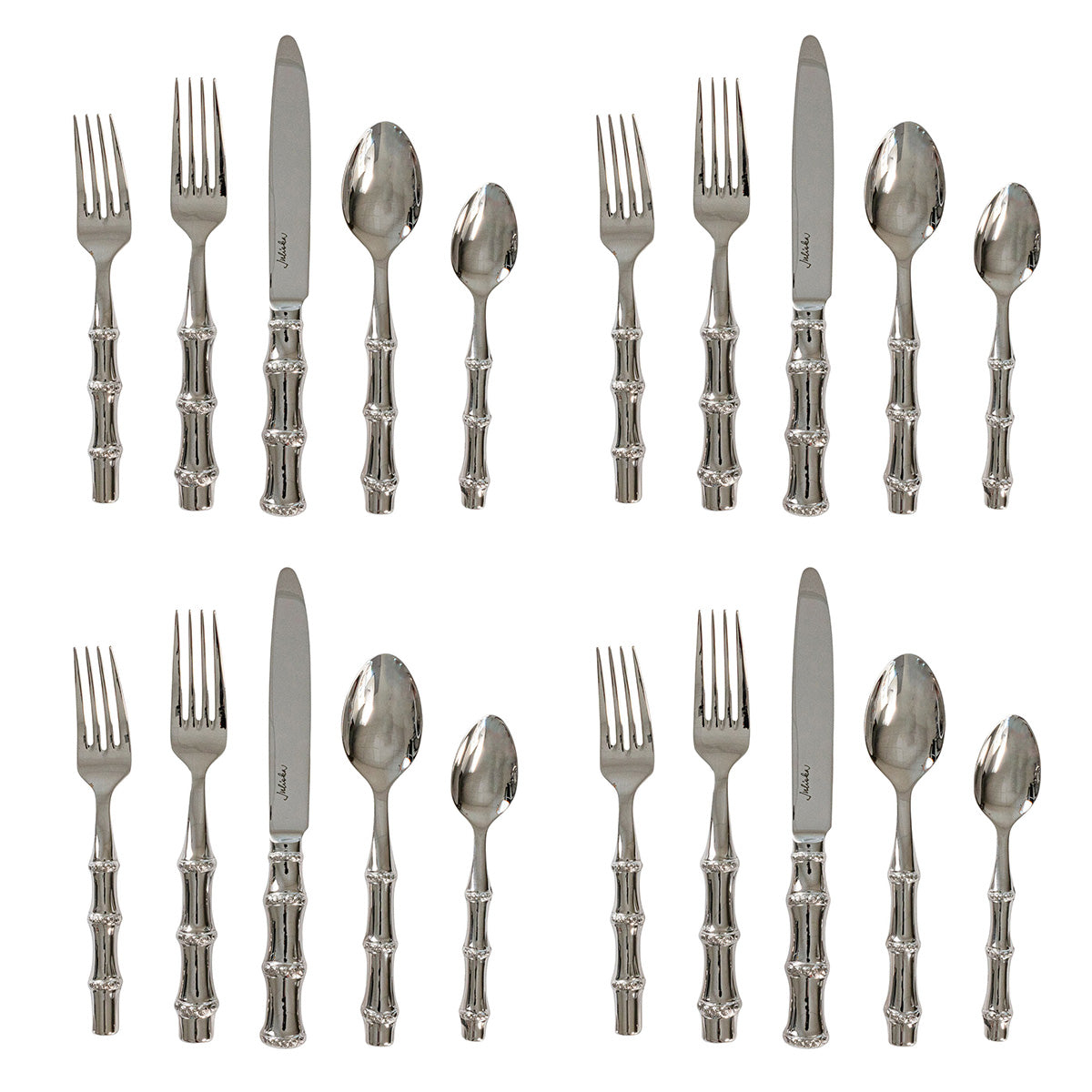 Bamboo 20pc Place Setting - Polished