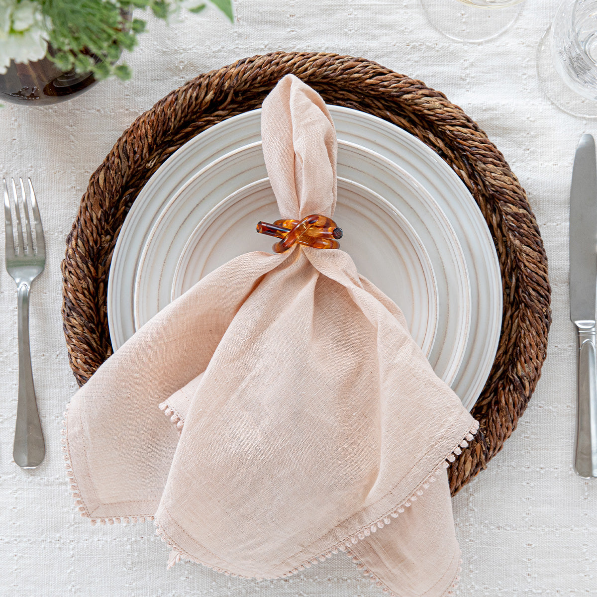 Berry Trim Napkin - Blush - Image 3