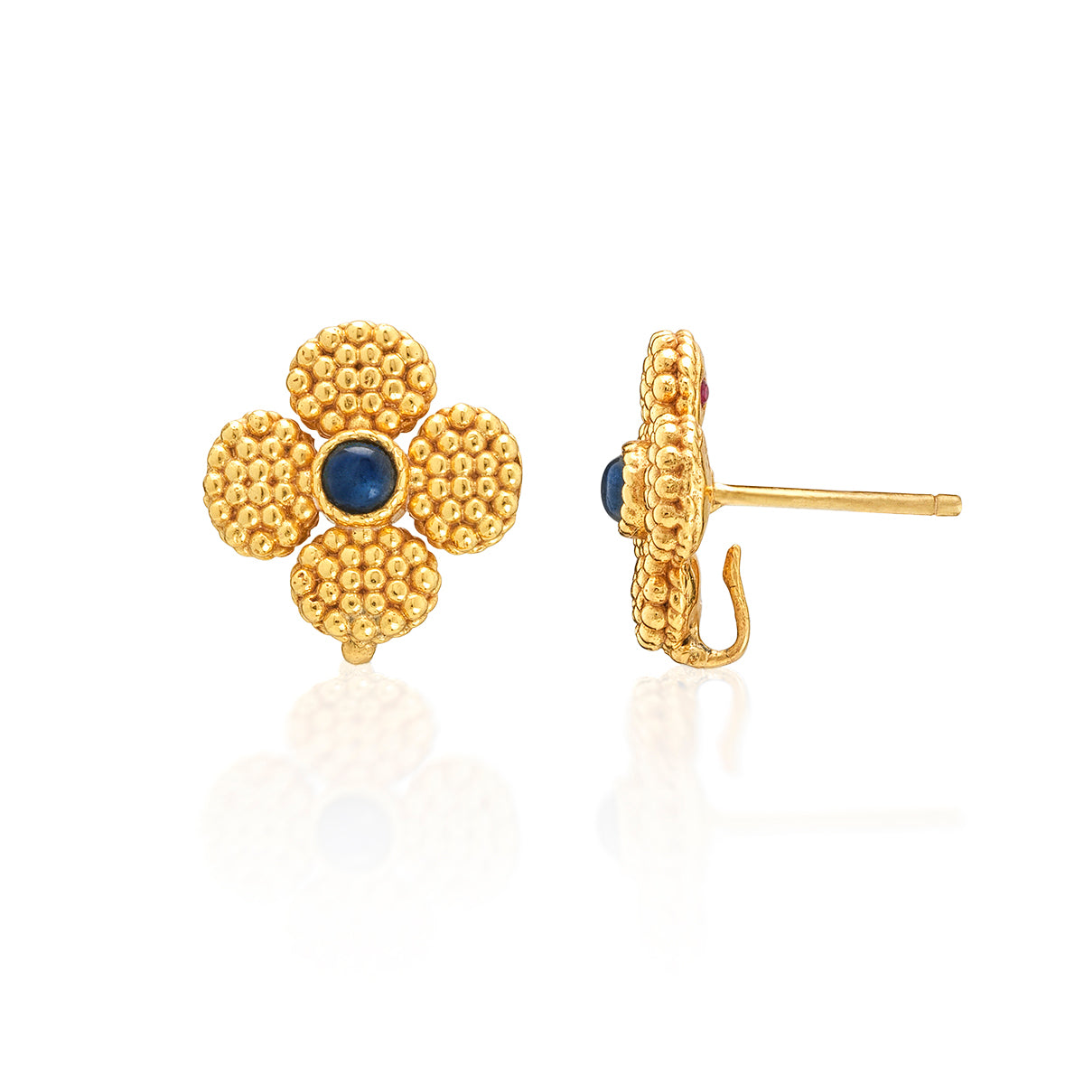 Berry Clover Convertible Duo Earrings - Blue Labradorite - Image 5