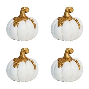 Forest Walk Pumpkin Place Card Holder Set/4 - Gold