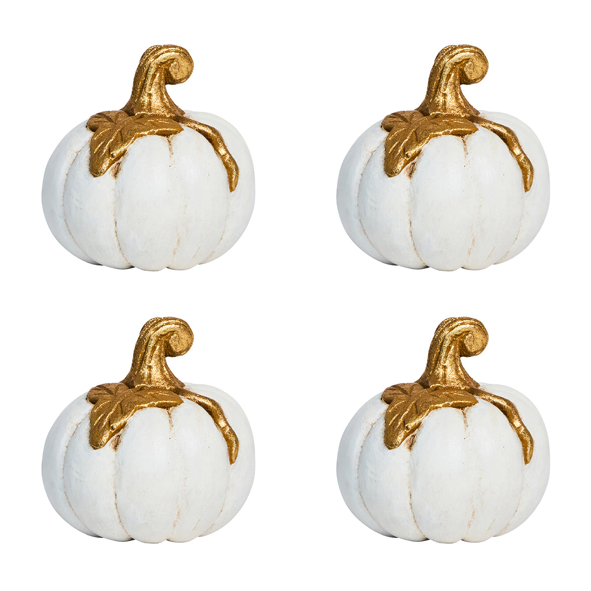 Forest Walk Pumpkin Place Card Holder Set/4 - Gold