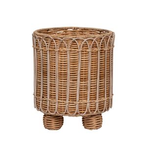 Provence Rattan 8 Round Planter - Whitewash