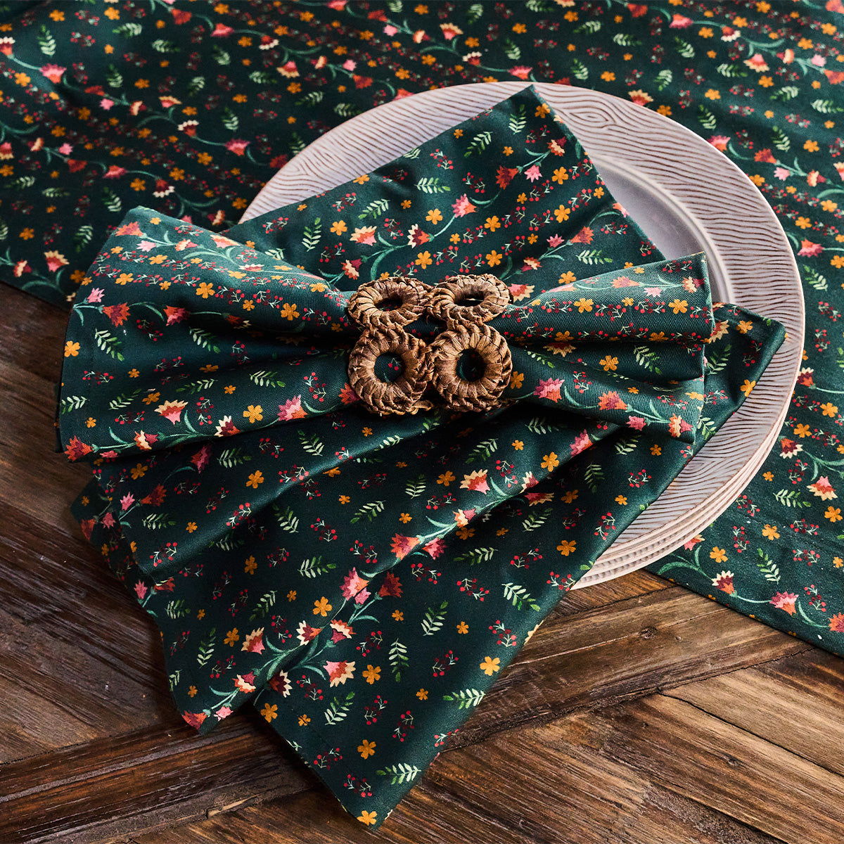 Klara Napkin Set/4 - Evergreen - Image 4