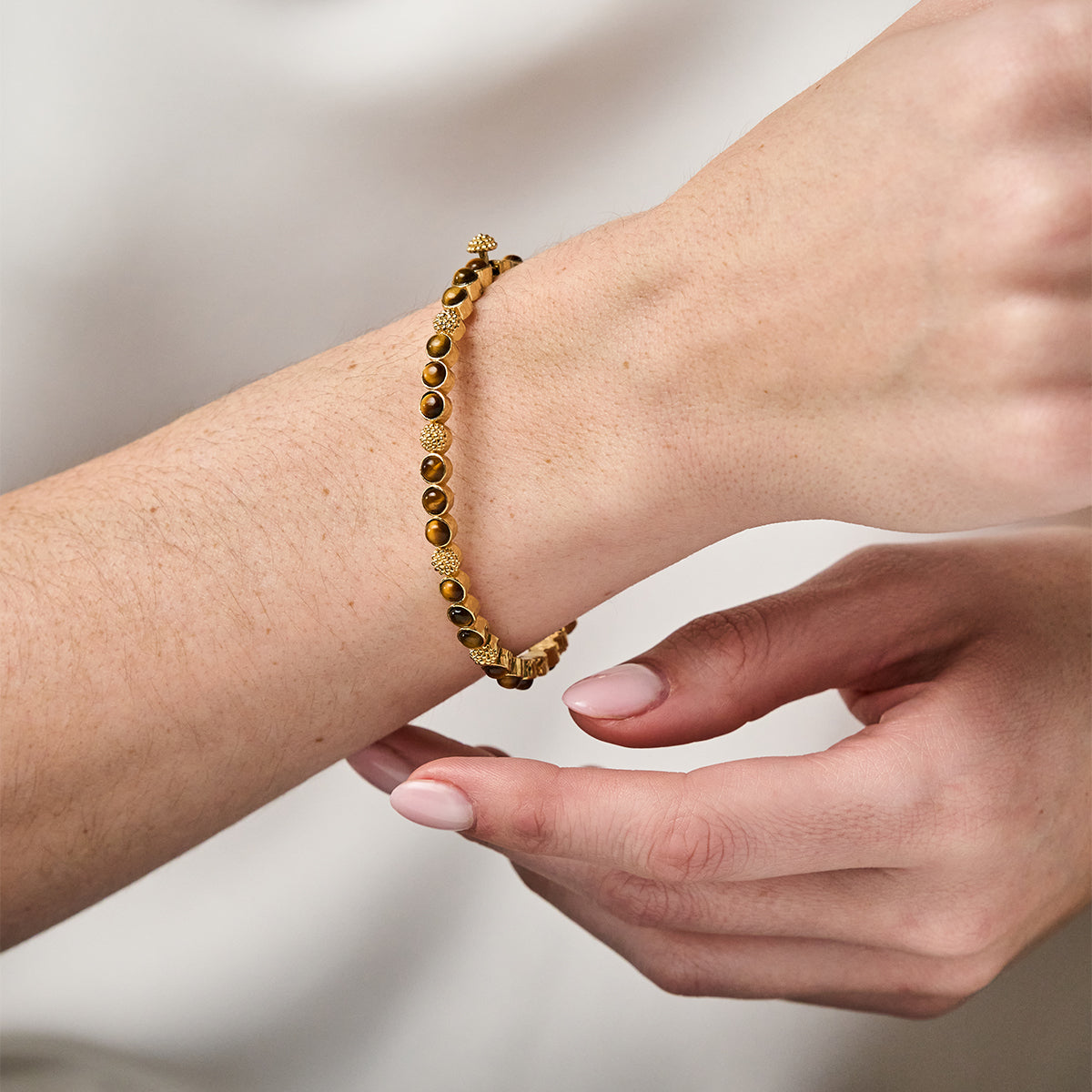 Berry Gem Petite Hinged Bangle - Tiger's Eye - Image 2