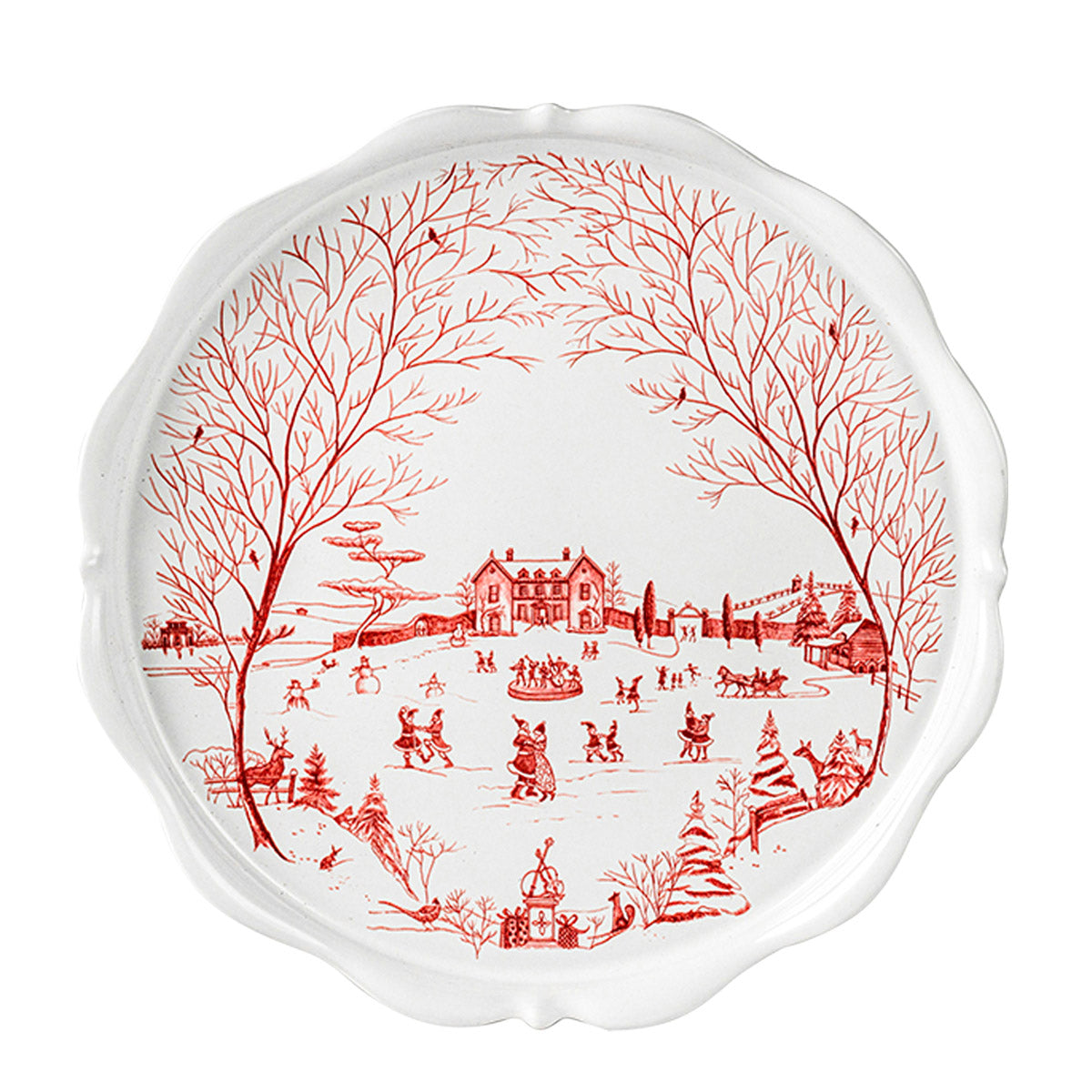 Country Estate Winter Frolic Cake Stand - Ruby - Image 2