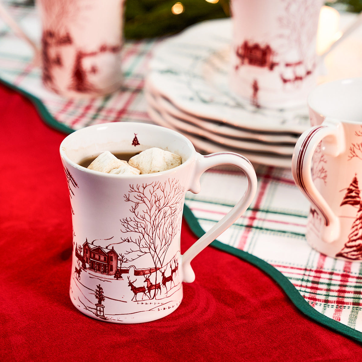 Country Estate Winter Frolic 4pc Place Setting - Ruby - Image 3
