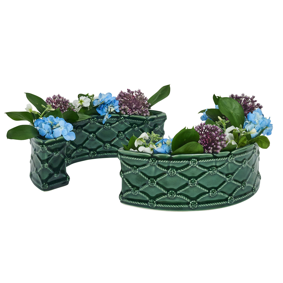 Berry & Thread Petite Parterre Garden Half Circle Vase Set/2 - Basil - Image 3