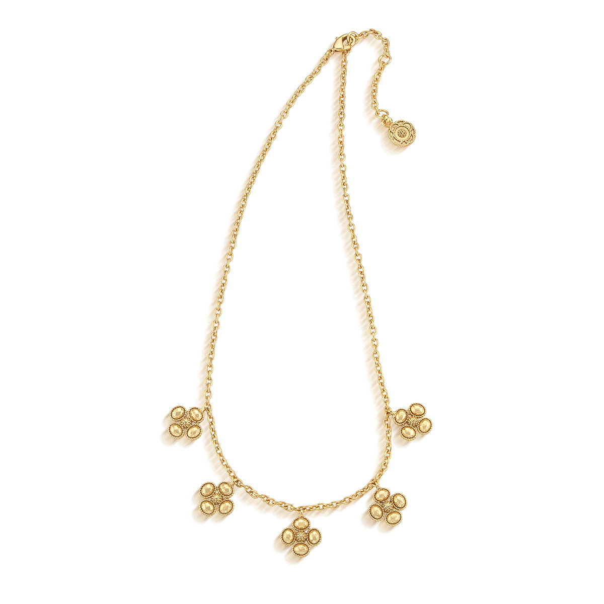 Berry Clover Multi Station Necklace. 16+2 - Gold - Image 3