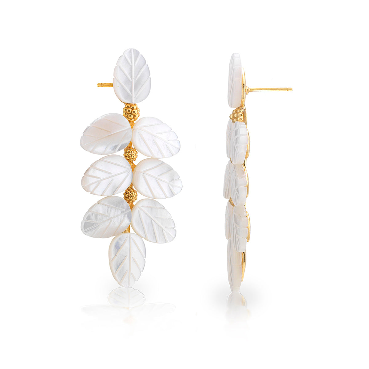 Mermaid Garden Vine Drop Earrings - MOP - Image 3