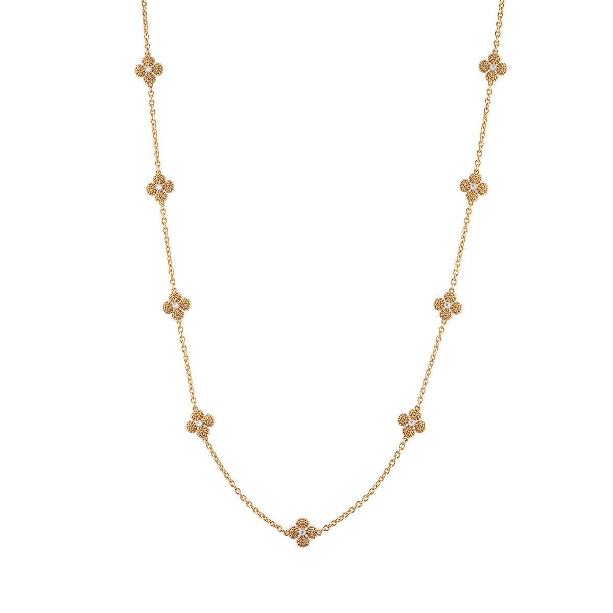 Berry Clover Double Sided Necklace. 28 - Pearl White - Image 2