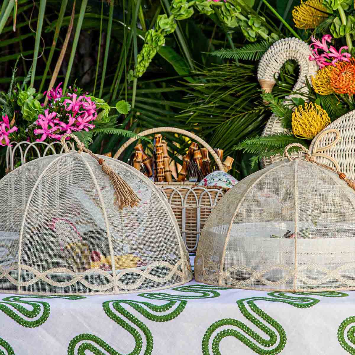Tuileries Garden Mesh Round Food Cover Set/2pc - Natural - Image 3