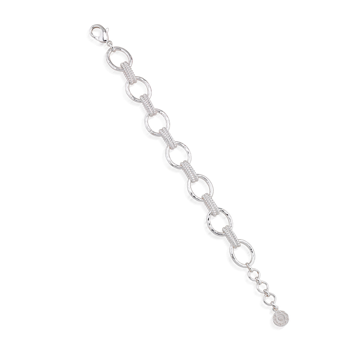 Cleopatra Regal Link Bracelet. 7+1.5 - Silver - Image 3