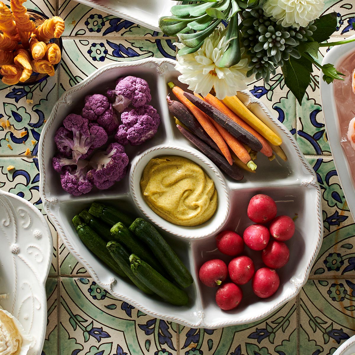 Berry & Thread 15 Crudite Platter - Whitewash - Image 3