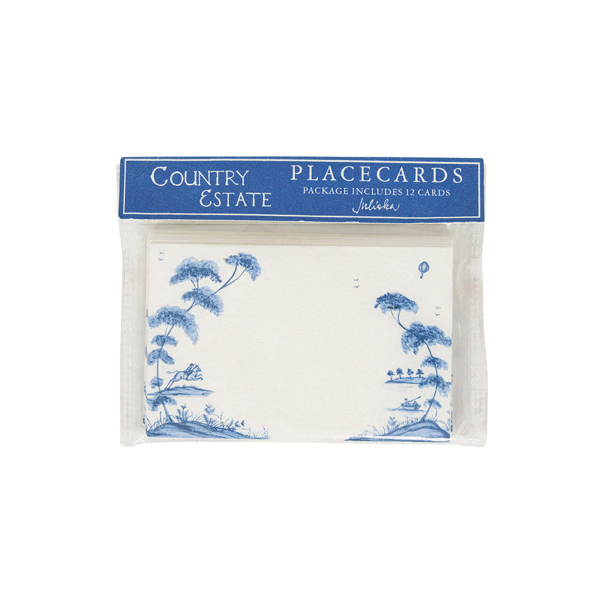 Country Estate Place Card Set/12 - Delft Blue - Image 3