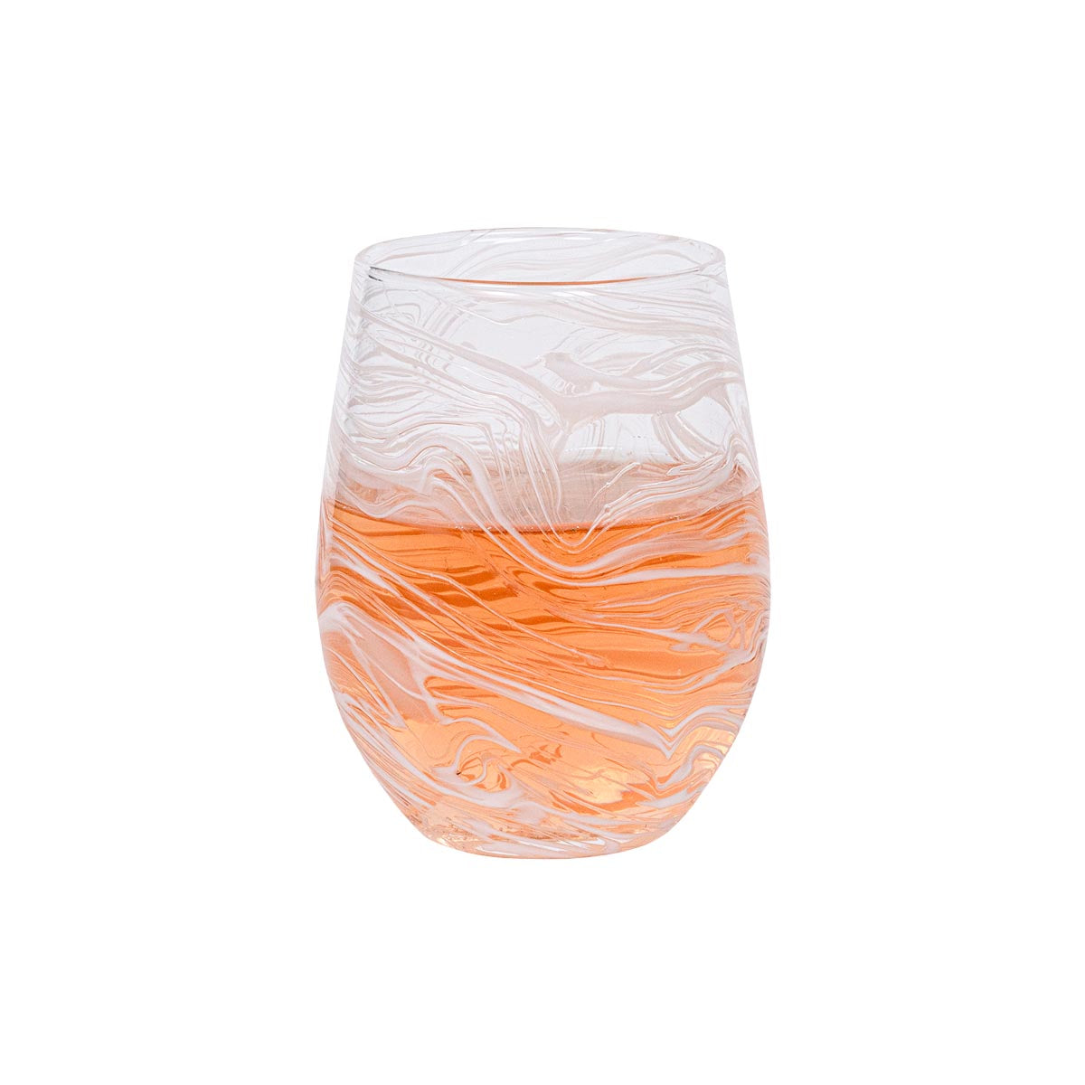 Puro Marbled Stemless Wine Glass - White - Image 2