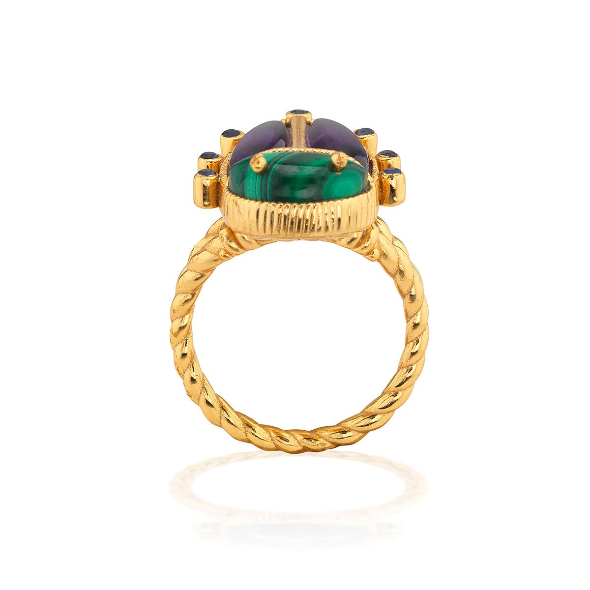 Scarab Grande Ring - Malachite/Amethyst - Image 3