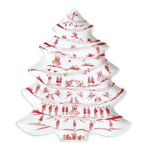 Country Estate Winter Frolic 15 Tree Platter - Ruby