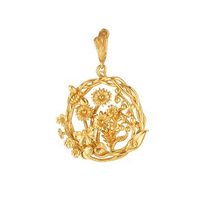 Meadow Wildflower Charm/Pendant - Gold