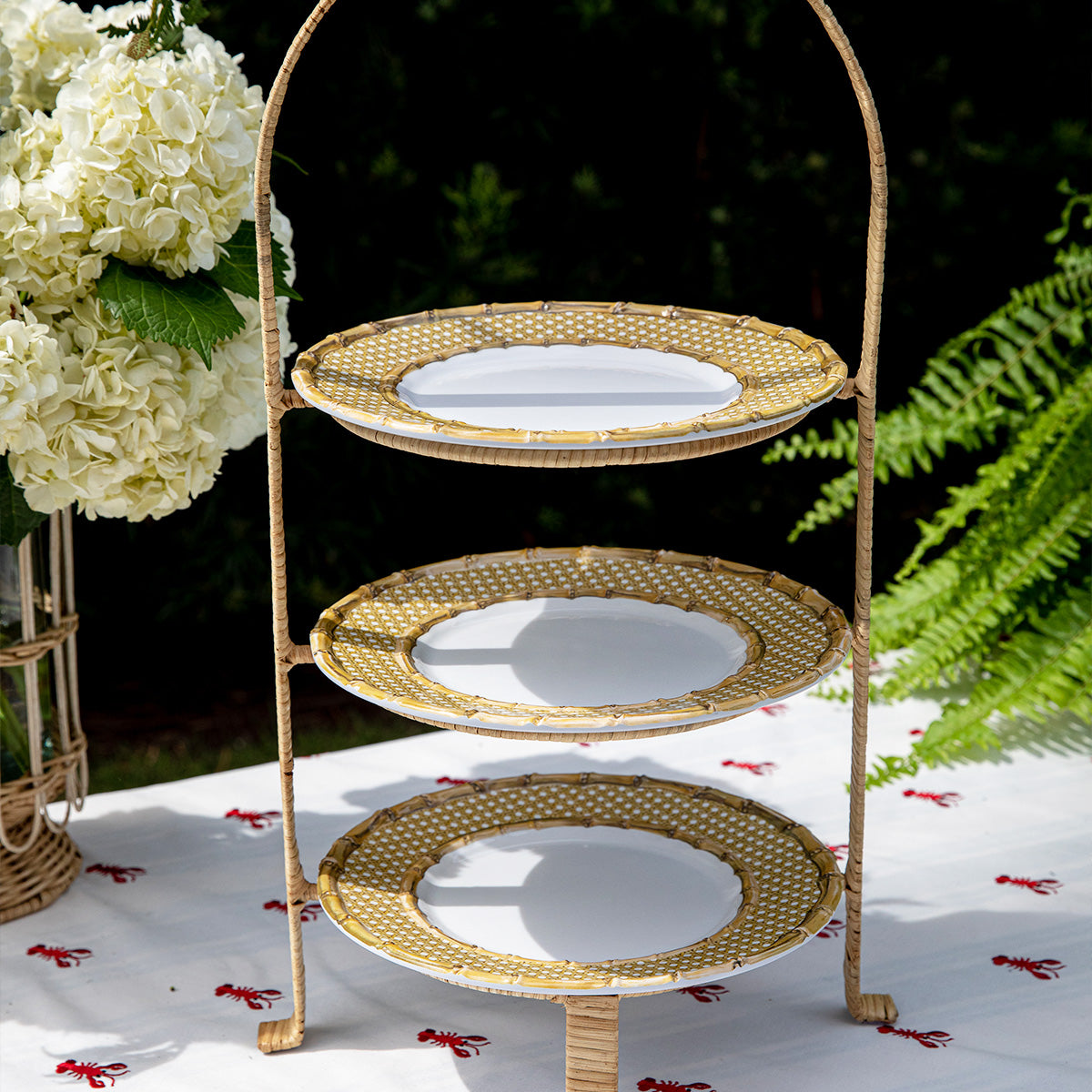 Provence Rattan Triple Tiered Server - Whitewash - Image 7