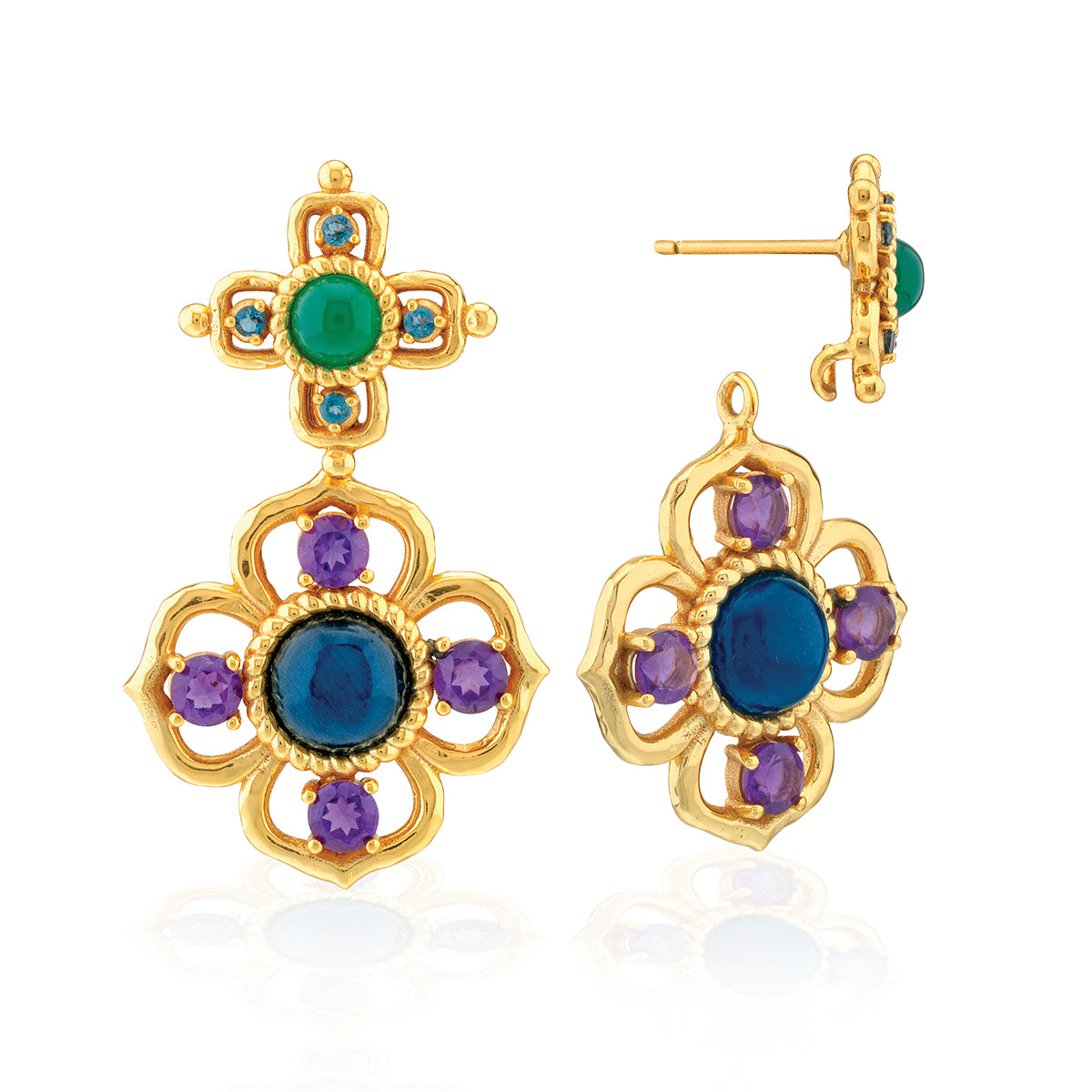 Contessa Drop Convertible Earrings - Multi - Image 2