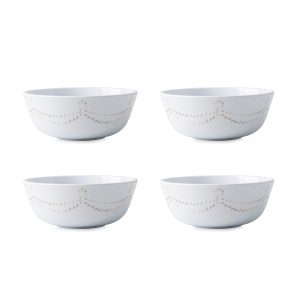 Berry & Thread Melamine Cereal/Ice Cream Bowl Set/4 - Whitewash