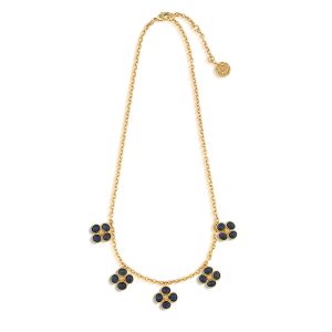 Berry Clover Multi Station Necklace. 16+2 - Blue Labradorite