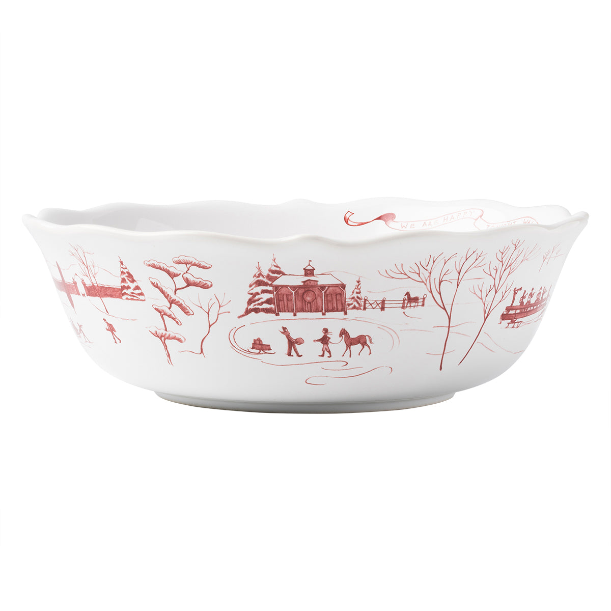 Country Estate Winter Frolic 10 Serving Bowl - Ruby - Image 3