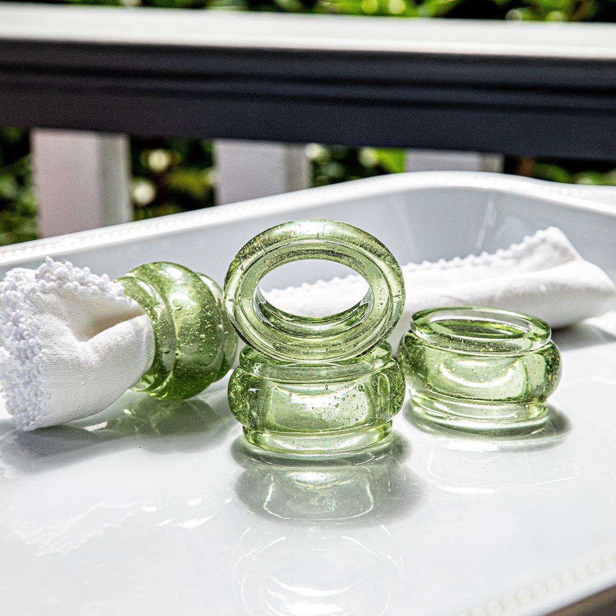 Provence Napkin Ring Set/4 - Basil - Image 5