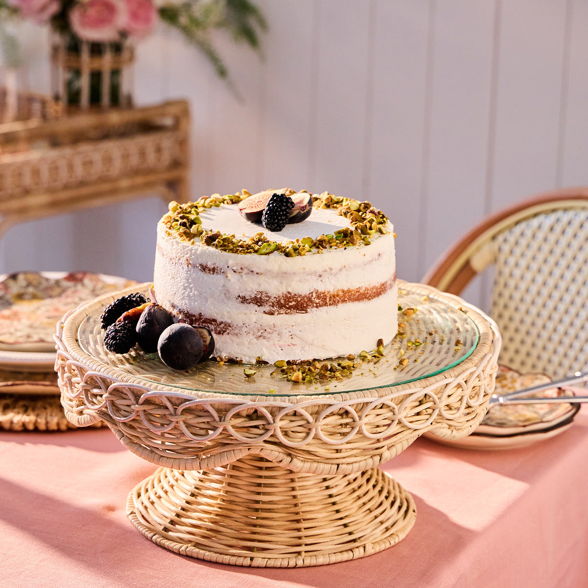 Provence Rattan Cake Stand - Whitewash - Image 5