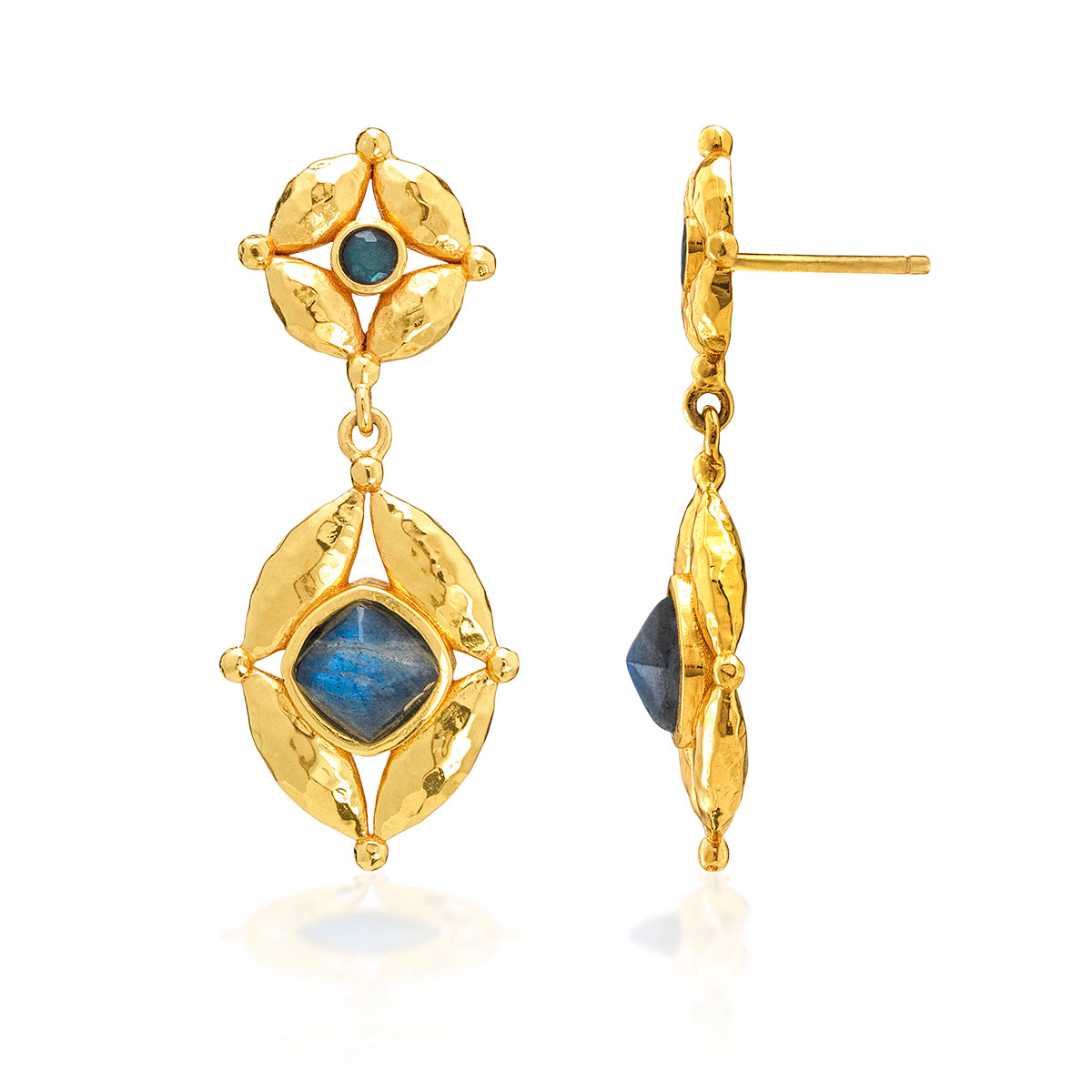 Mystic Eye Post Drop Earrings - Blue Labradorite - Image 3
